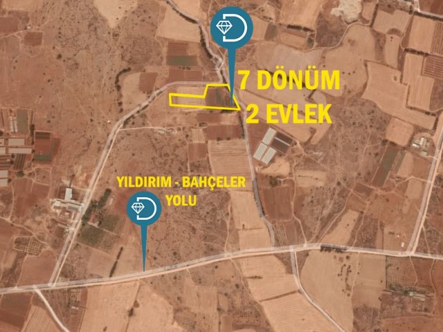 7 Decares of 2 Evlek Fields for Sale in Yıldırım Village ** 