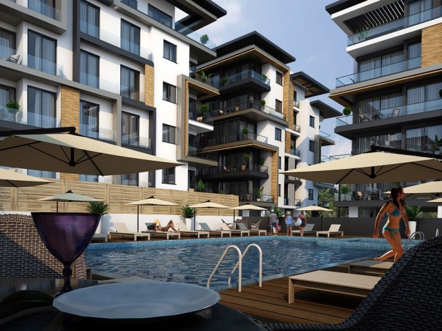 An apartment on a site with a pool in the center of Kyrenia ** 