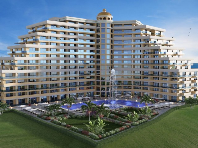 Luxurious 1+1 flats for sale with sea view in Long Beach, North Cyprus