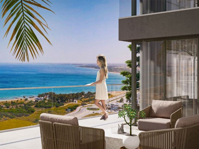 Великолепный проект на берегу моря с гостиничной концепцией 1+1 апартаменты в Искеле Лонг Бич, Северный Кипр