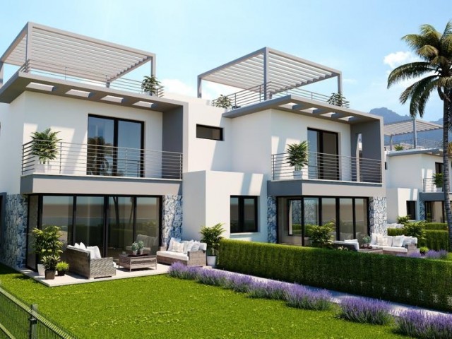 Spacious 2+1 Twin Villa for Sale with Shared Pool, Garden and Roof Terrace in Kyrenia/Karaoglanoglu 