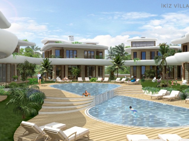 Girne Lapta'da 4 Yatak Odalı Villa ve 3 Yatak Odalı İkiz Villa Projemiz! 430 m2 bahçeli Ve Ortak hav