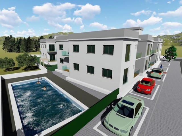 Girne Alsancak'ta 1 & 2 & 3 Yatak Odalı Dairelerden Oluşan , Nesih Villa Bölgesinde Yapılacak İlk Apartman Projelerinden Biri Olan Harika Tasarımlı Yeni Projemiz
