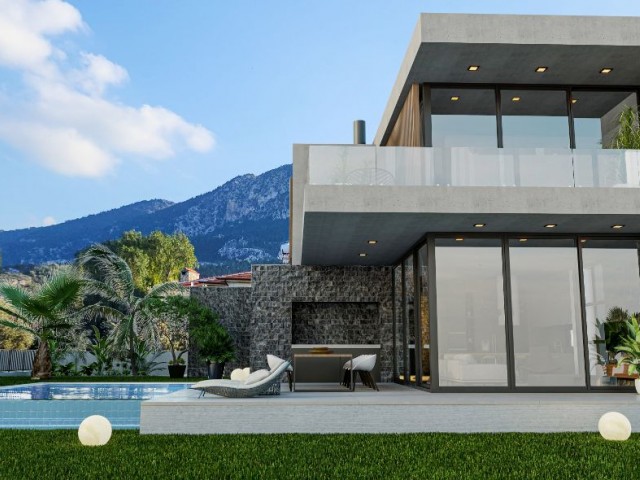 Our New Villa Project in Kyrenia Lapta with 4 Bedrooms, 4 Bathrooms, Green Land, Plenty of Parking and Pool, Sea and Mountain Views