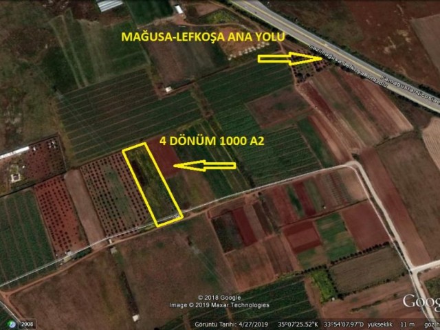 4 ACRES OF LAND FOR SALE ON THE FAMAGUSTA NICOSIA HIGHWAY ** 