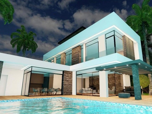 Modernes Design 3+1 Villa zu verkaufen in Kyrenia alsanck