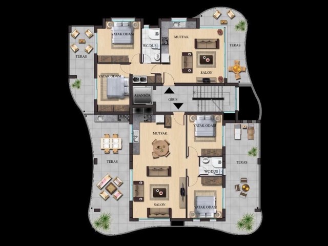 Luxury 2 bedroom penthouse flat in Famagusta yeniboğaziçi