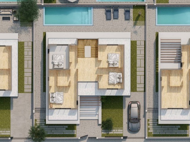 Ultra-luxuriöse, freistehende Maisonette-Villa mit 4 Schlafzimmern, Pool und Fußbodenheizung in Famagusta