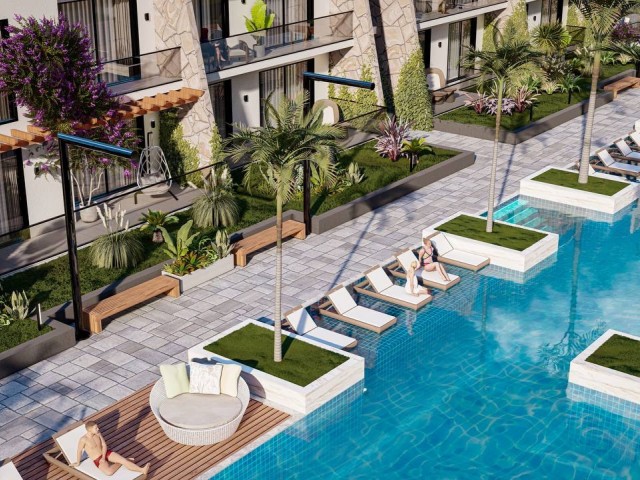 Luxuswohnungen mit 2 Schlafzimmern und großem Garten in Famagusta