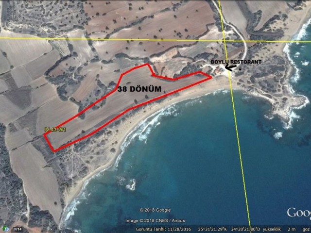 38 هکتار زمین ترکیه برای فروش در ساحل ایسکله کالبرنوندا ** 