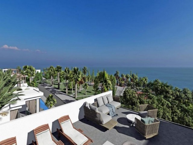 Modern 3+1 Villalar + Özel Havuz + Çatı Teras + Esrarengiz dağ ve deniz manzaralı 