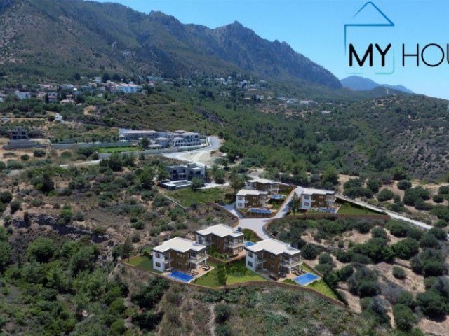 Kıbrıs Girne'de Önü Kesilmez Deniz Manzaralı, 4+1, 5x10 Özel Yüzme Havuzlu Satılık Lüks Villalar