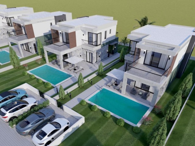 Kıbrıs, Girne Çatalköy Bölgesinde 3+1 Ödeme Planlı Havuzlu Villalar