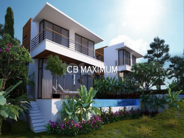 Cyprus Kyrenia Çatalköy Turkish Cob, 3 + 1 Private Swimming Pool Villas for Sale with an Uninterrupted Sea View. ** 