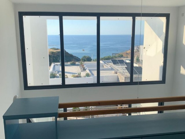 1+1 loft apartment for sale in Esentepe, Sea view