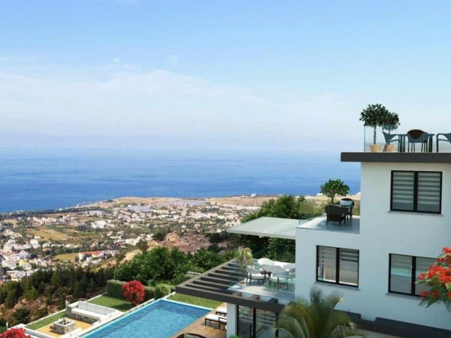 Superlux Villas with Private Pool and Mountain and Sea Views for Sale in Girne Lapta