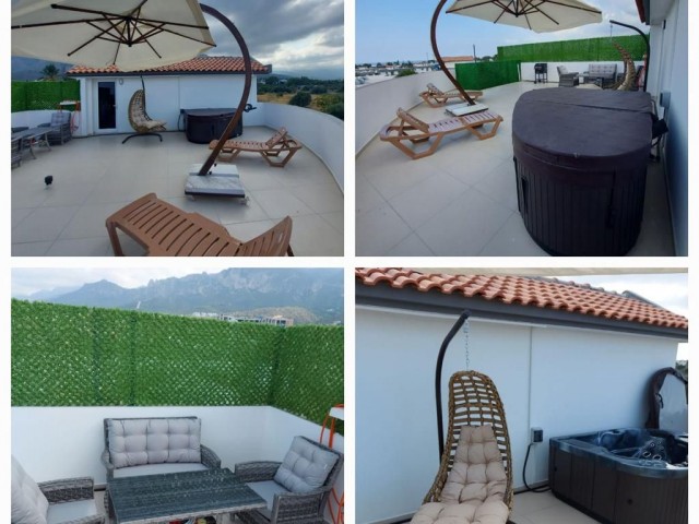 Perfect penthause in a big guarded complex with pool and gym. Full new furniture and large roof terrace with jakuzzi and garden furniture. Call me for video please