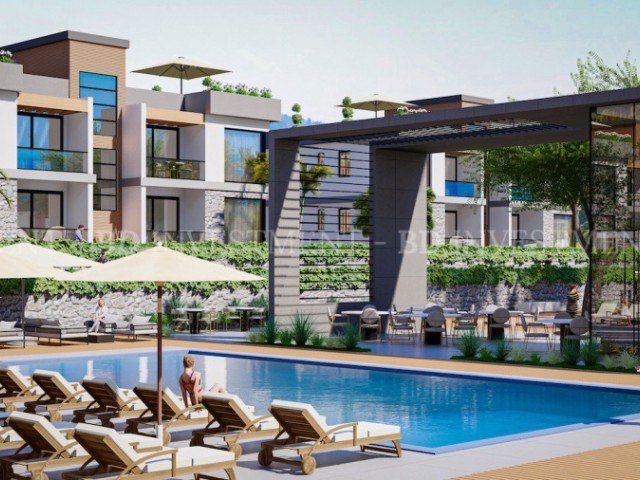 250m from beach 2+1 flats with terrace & garden options starting from 161.550 stg