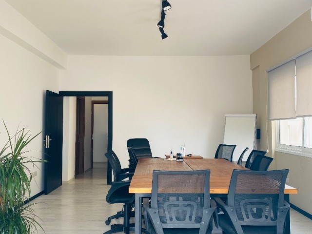 In Nicosia, with a commercial use permit; flat for sale with large living room suitable for office, 