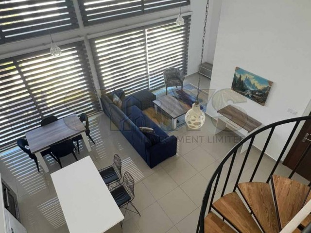 MOUNTAIN AND SEA VIEW DOUBLE BATHROOM PENTHOUSE FLAT FOR RENT IN KYRENIA CENTER