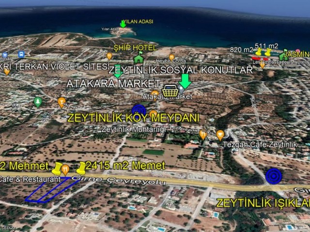 On the Girne ring road, 4.5 acres of land with both commercial value and villas is Turkish title. **