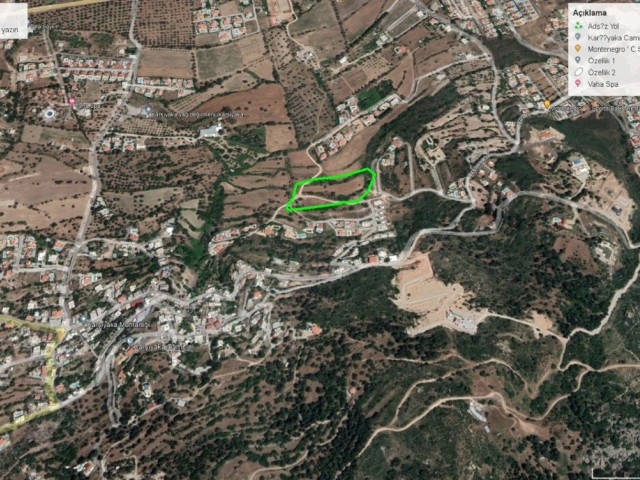 Girne Karsıyakada 7.5 dönüm yolu mevcut sarı bölge, %35 imarlı(2 kat) arazi..Fiyat dönüm başıdır.Kon