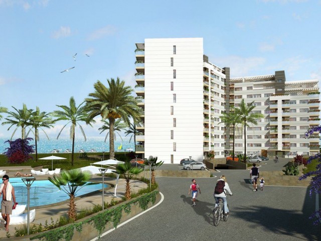 Kyrenia Eziç Penuts Bereich 140 m2 Berg-und Meerblick, 3+1 Wohnung im 3. Komplex mit Pool, Sicherheit zur Verfügung. 