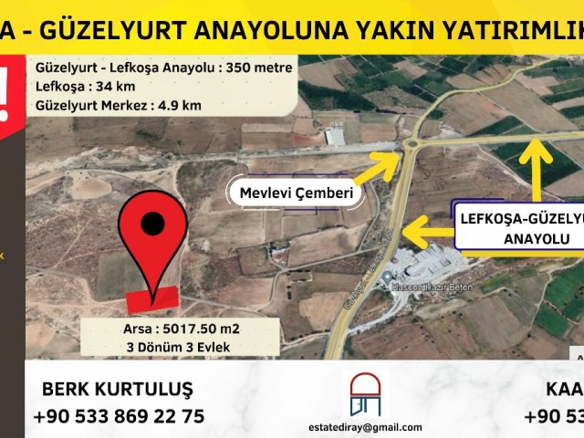 3 acres 3 houses land for sale in Mevlevide