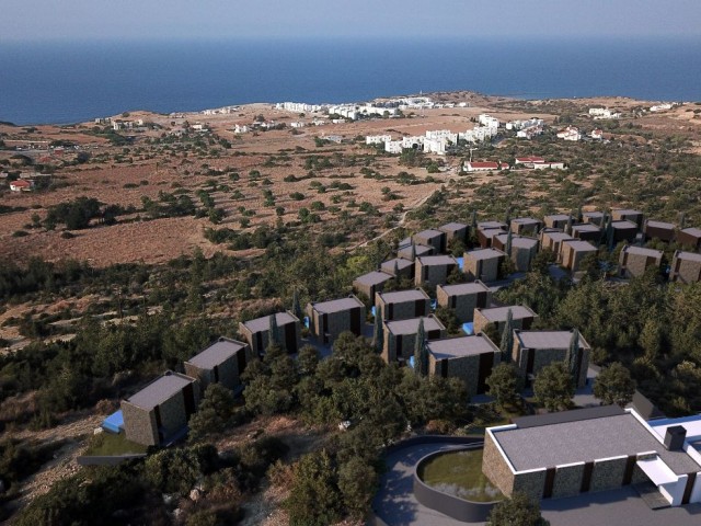 Kıbrıs Girne Esentepe Bahçeli bölgesinde, dağın eteklerine yayılmış muhteşem bir Villa Projesi