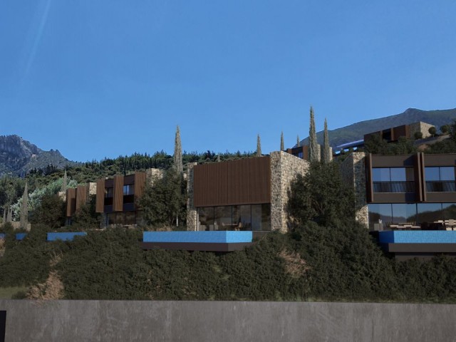 Kıbrıs Girne Esentepe Bahçeli bölgesinde, dağın eteklerine yayılmış muhteşem bir Villa Projesi