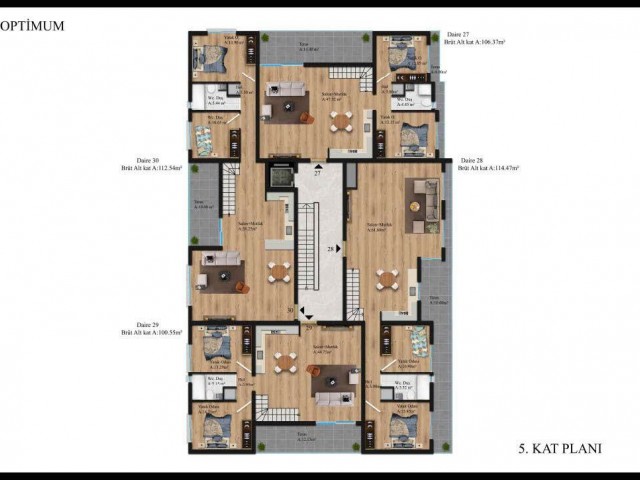 2+1 Modern gestaltete Wohnungen zu verkaufen in Kyrenia Centre, Zypern ** 