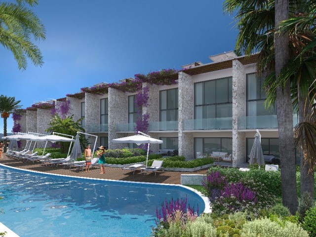 1+1 Luxury Apartments With Garden For Sale In Cyprus - Kyrenia - Esentepe