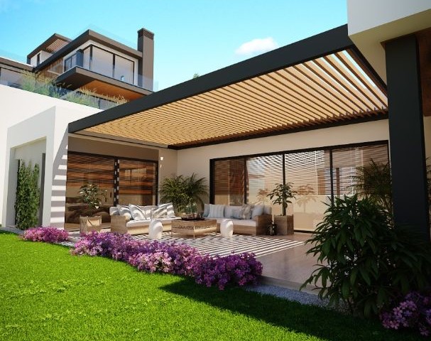 Luxury modern single storey 3+1 villas for sale in Kyrenia Bogaz, Cyprus