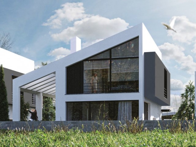 3+1 Villen zum Verkauf mit moderner Architektur in Karsiyaka, Kyrenia