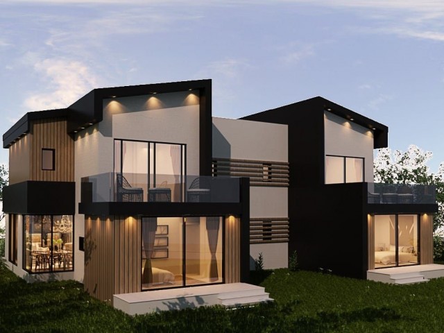 Twin duplex villas for sale in the Mutluyaka region of Famagusta are for sale and will be delivered after 15 months 