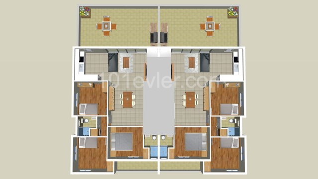 3 Bedroom Flat with Wide Balcony at K. Kaymakli