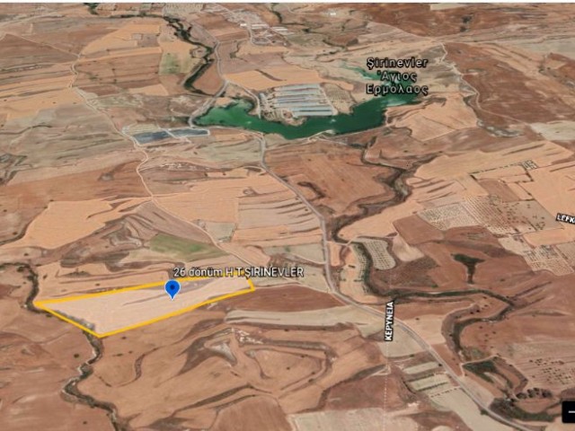 Irinevler 32 гектара орошаемой земли с соответствующими документами 20 минут до Никосии, 2 минуты до