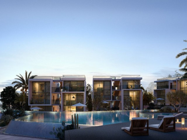 Kyrenia, im Herzen von Esentepe, 1 +1 Penthouse-Villa, 53m terrassiert, direkt am Meer, das luxuriöseste Design