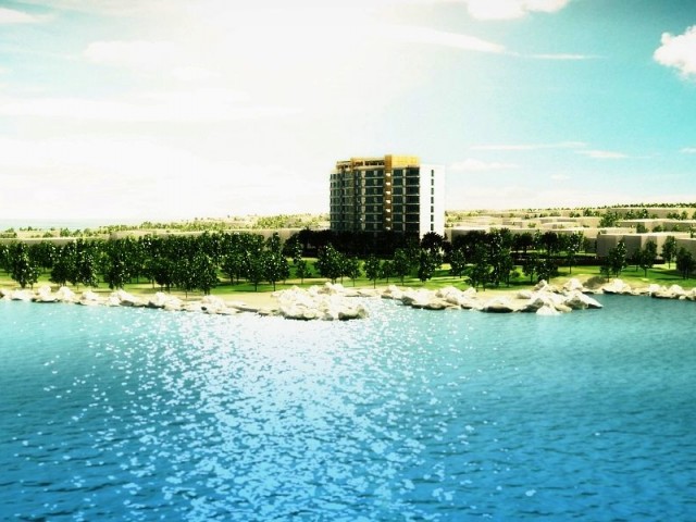 Girne Merkezi -deniz kenarı lüks rezidans da panoramik Türk malı 3+1 geniş daire.