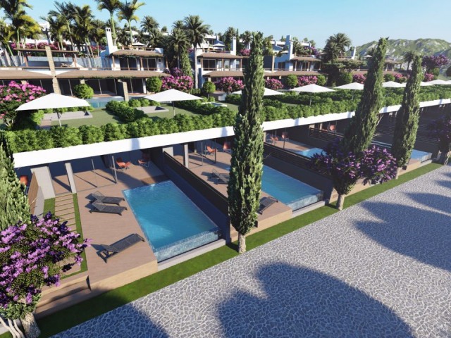 Girne -Bahçeli bölgesinde deniz kenarı özel havuzlu 2+1 Penthouse.