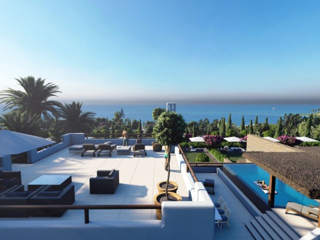 2+1 Penthouse with private pool beach front  in Girne-Bahceli  area