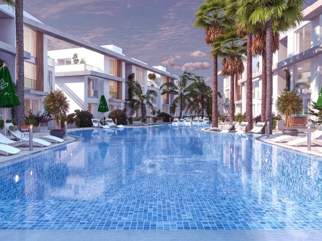  Apartments for Sale in Yeniboğaziçi Region 1200 m2 Walking Distance to the Sea and Salim Hotel with Communal Swimming Pool and Flexible Payment Options 