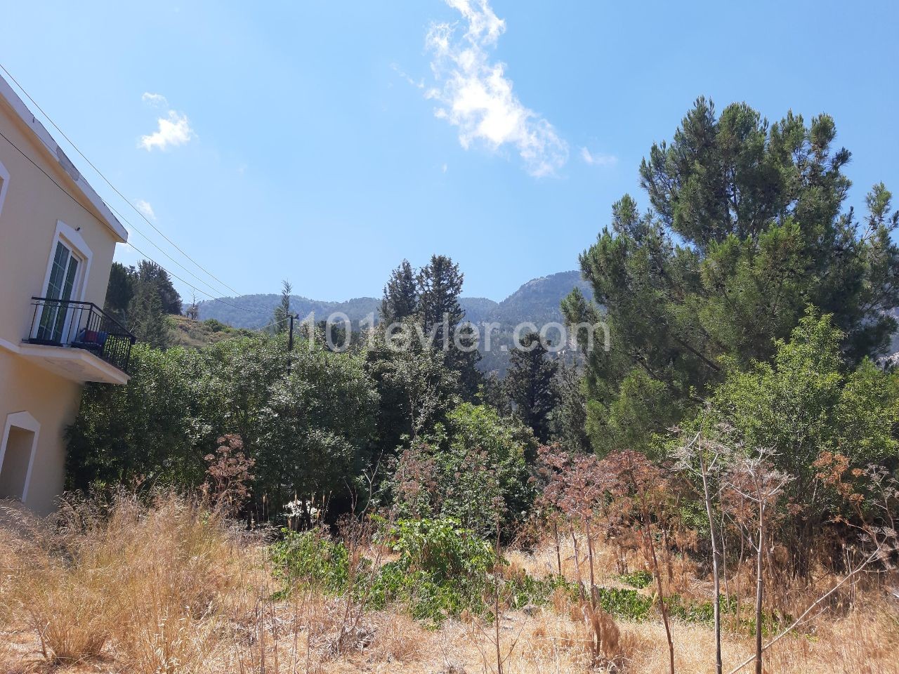 A PLOT OF LAND WITH EQUIVALENT COB, 2 HOUSES, 2175 DECARES (871 M2), OVERLOOKING A VALLEY FROM THE WEST, WITH A WATER MITE IN IT, WITH A VIEW OF NATURE, MOUNTAINS AND THE SEA, IN KYRENIA LAPTA ** 