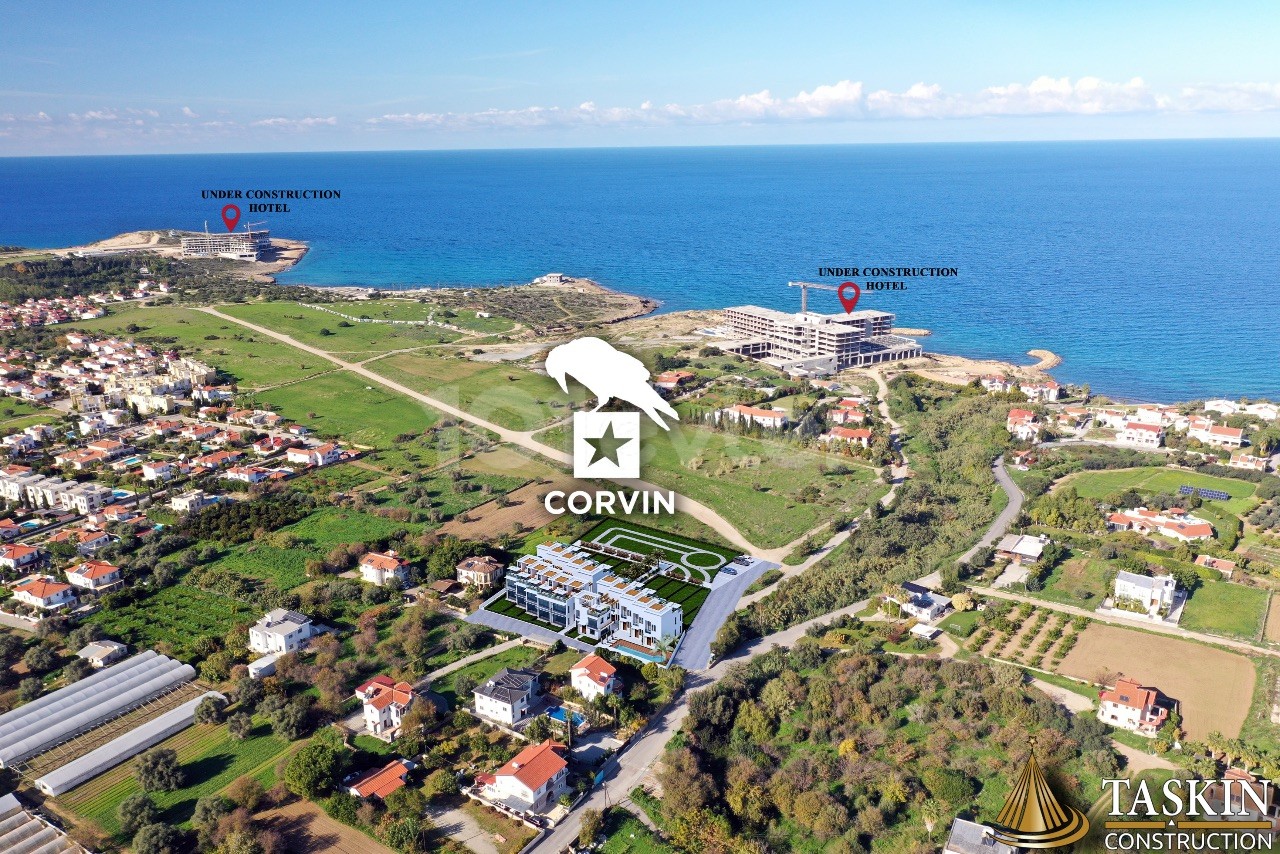 Çatalköy در گیرنه با منظره دریا بدون وقفه با شکوه، فاصله پیاده روی به دریا است!