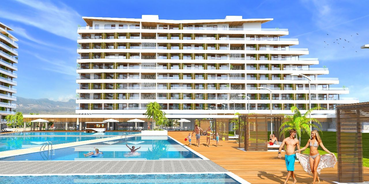1 + 1 Apartments for sale within walking distance to the sea in the magnificent GRANDSAPPHIRE 2 project in the Iskele LONG BEACH area ** 